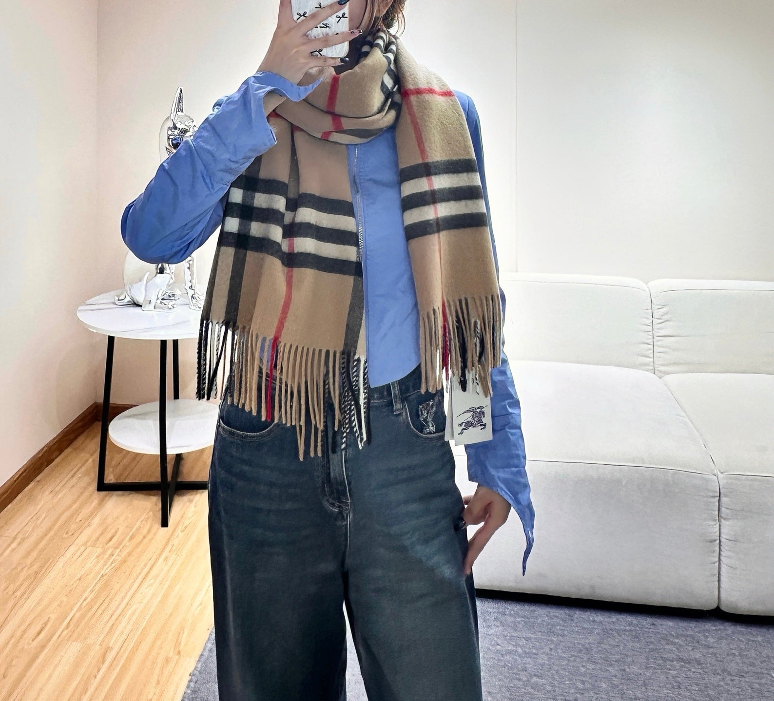 BURBERRY 26S SCARF 200CM IN CASHMERE 305977