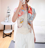 HERMES 26S PRINTED SQUARE SCARF 88 IN SILK 309440