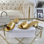 DIOR 26S HIGH-HEEL SANDALS 55MM IN GOLD CALFSKIN WITH GOLD HARDWARE