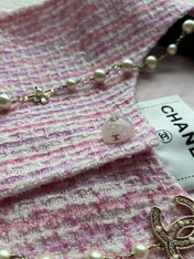 Chanel 25P Gilet Pink Cotton and Wool Tweed 235902