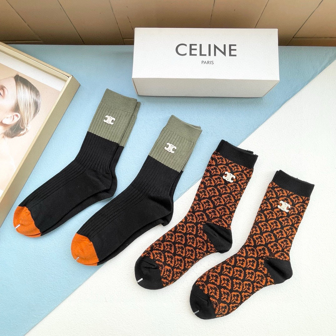 CELINE 26S CREW SOCKS 527749 (1 BOX)