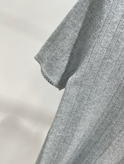MIUMIU CREW NECK SHORT SLEEVE KNIT TOP 273085