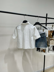CELINE SHORT SLEEVE CUT-OUT SHIRT 273109
