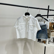 CELINE SHORT SLEEVE CUT-OUT SHIRT 273109