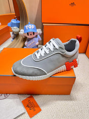 BOUNCING SNEAKER IN SMOKE GRAY SUEDE AND CALFSKIN