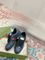 GUCCI 26S SCREENER SNEAKER IN NAVY BLUE CANVAS