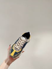 GG RHYTON TRAINER LIGHT BROWN AND LEMON CALFSKIN