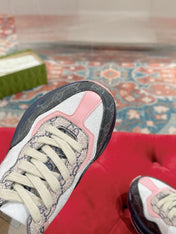 GG RHYTON TRAINER CHARCOAL AND WHITE CALFSKIN