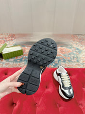GG RHYTON TRAINER BLACK AND WHITE CALFSKIN