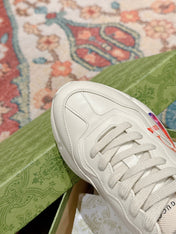 GG RHYTON TRAINER WHITE CALFSKIN WITH MULTI PATTERNS