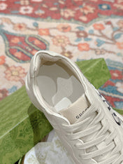 GG RHYTON TRAINER WHITE CALFSKIN WITH BEAR MOTIF
