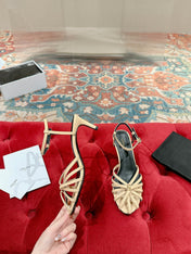 TRIOMPHE SANDAL 85 MM IN PEANUT BROWN LAMBSKIN
