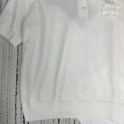 MIUMIU BUTTON-UP KNIT SWEATER WITH LAPEL COLLAR 268101