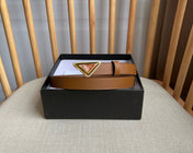 PRADA 25S BELT 20 MM IN BROWN CALFSKIN 571371