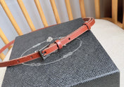 PRADA 25S BELT 10 MM IN REDDISH BROWN CALFSKIN 598368