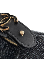 CHANEL 25S SHOPPING BAG 18 CM IN BLACK RHINESTONE-STUDDED