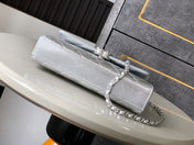 CHANEL 25S KELLY BAG 18 IN SILVER METALLIC LAMBSKIN WITH SILVER HARDWARE STYLE 3