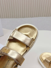 DIOR BACK-STRAP SANDALS 25S IN GOLD CALFSKIN WITH GOLD HARDWARE