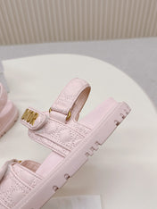 DIOR BACK-STRAP SANDALS 25S IN PASTEL PINK CALFSKIN