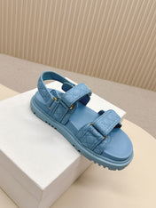DIOR BACK-STRAP SANDALS 25S IN OCEAN BLUE CALFSKIN