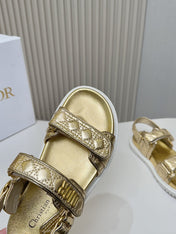 DIOR BACK-STRAP SANDALS 25S IN GOLD CALFSKIN