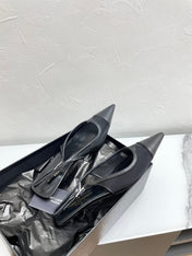 OXALIS SLINGBACK PUMPS 30 IN MESH BLACK LEATHER