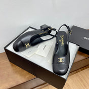 HIGH SLINGBACKS BLACK CALFSKIN