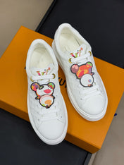 TIME OUT SNEAKER IN WHITE EMBOSSED MONOGRAM CALFSKIN