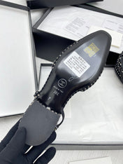 CC SLINGBACK 25S 25 MM IN BLACK TWEED AND FABRIC