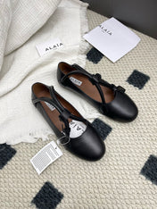 ALAIA 26S BALLET TECKEL IN BLACK CALFSKIN