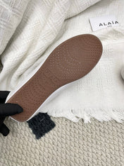 ALAIA 26S BALLET TECKEL IN WHITE CALFSKIN