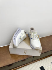 LOEWE 26S CLOUDTILT SNEAKER IN WHITE AND LIGHT GRAY RECYCLED POLYESTER