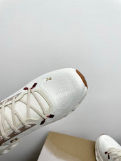 LOEWE 26S CLOUDTILT SNEAKER IN WHITE AND RED RECYCLED POLYESTER