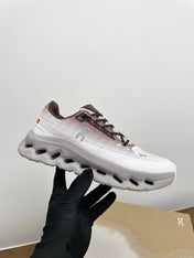 LOEWE 26S CLOUDTILT SNEAKER IN DARK BROWN IVORY RECYCLED POLYESTER