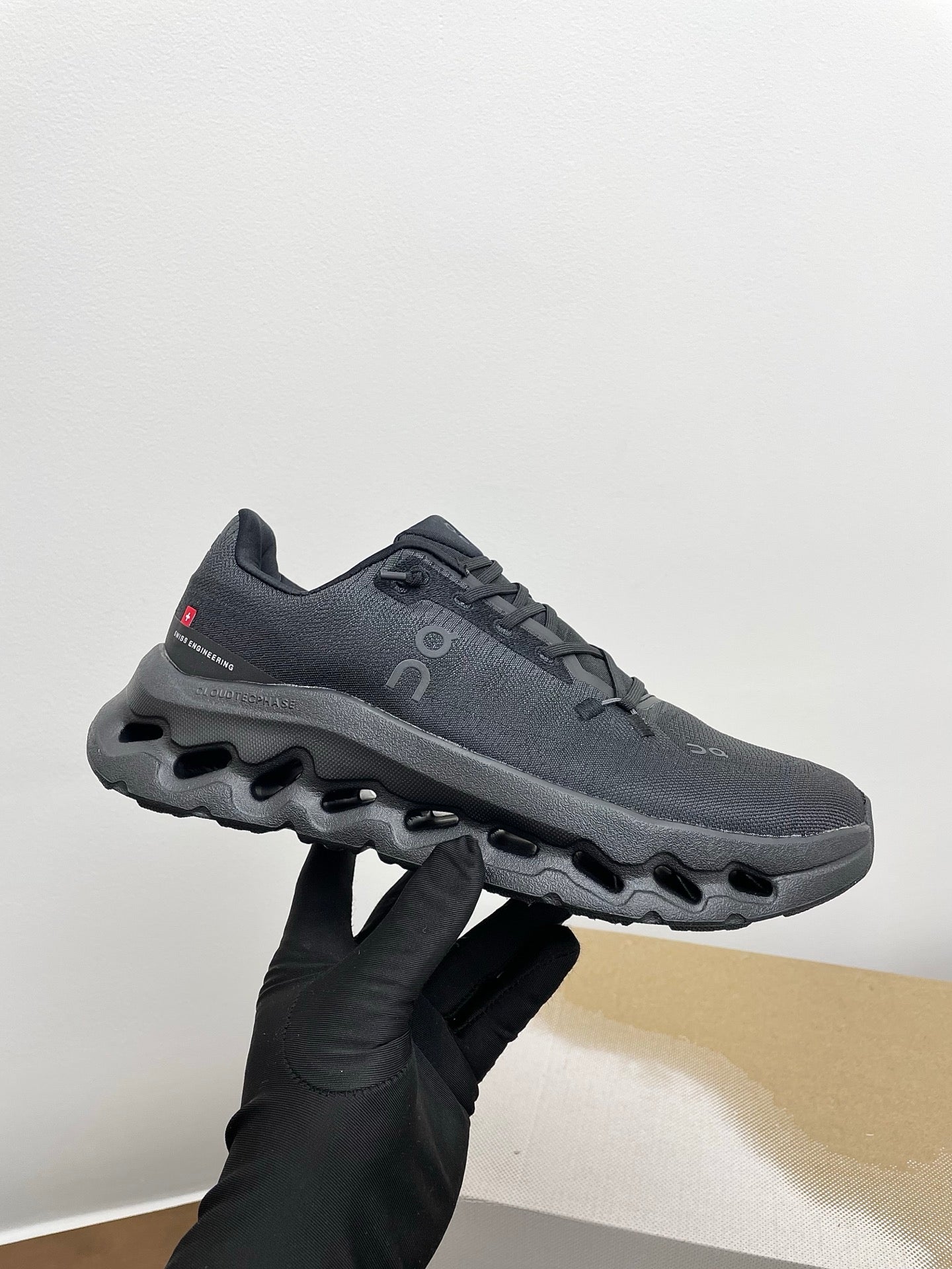 LOEWE 26S CLOUDTILT SNEAKER IN BLACK RECYCLED POLYESTER