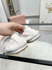 RUCHES NAPPA BALLERINAS IN OFF WHITE SUEDE