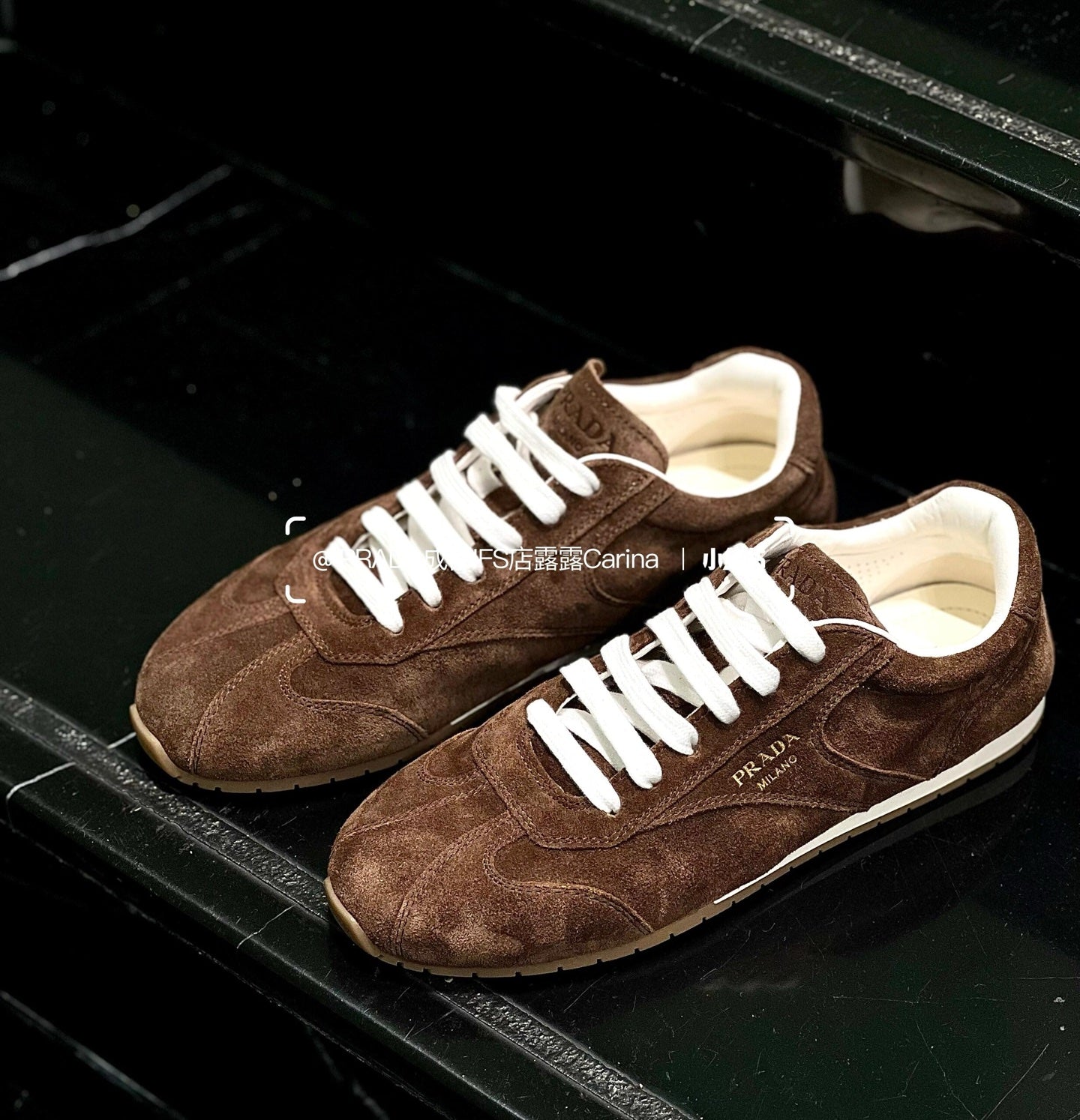 PRADA 25S SNEAKER IN DARK BROWN SUEDE STYLE 6