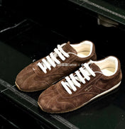 PRADA 25S SNEAKER IN DARK BROWN SUEDE STYLE 6
