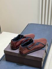 ALAIA 26S FLAT LOAFERS IN BROWN GLOSSY LAMBSKIN