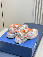 DIOR 26S B30 COUNTDOWN TECH SNEAKER IN GRAY AND ORANGE TECHNICAL FABRIC AND SUEDE