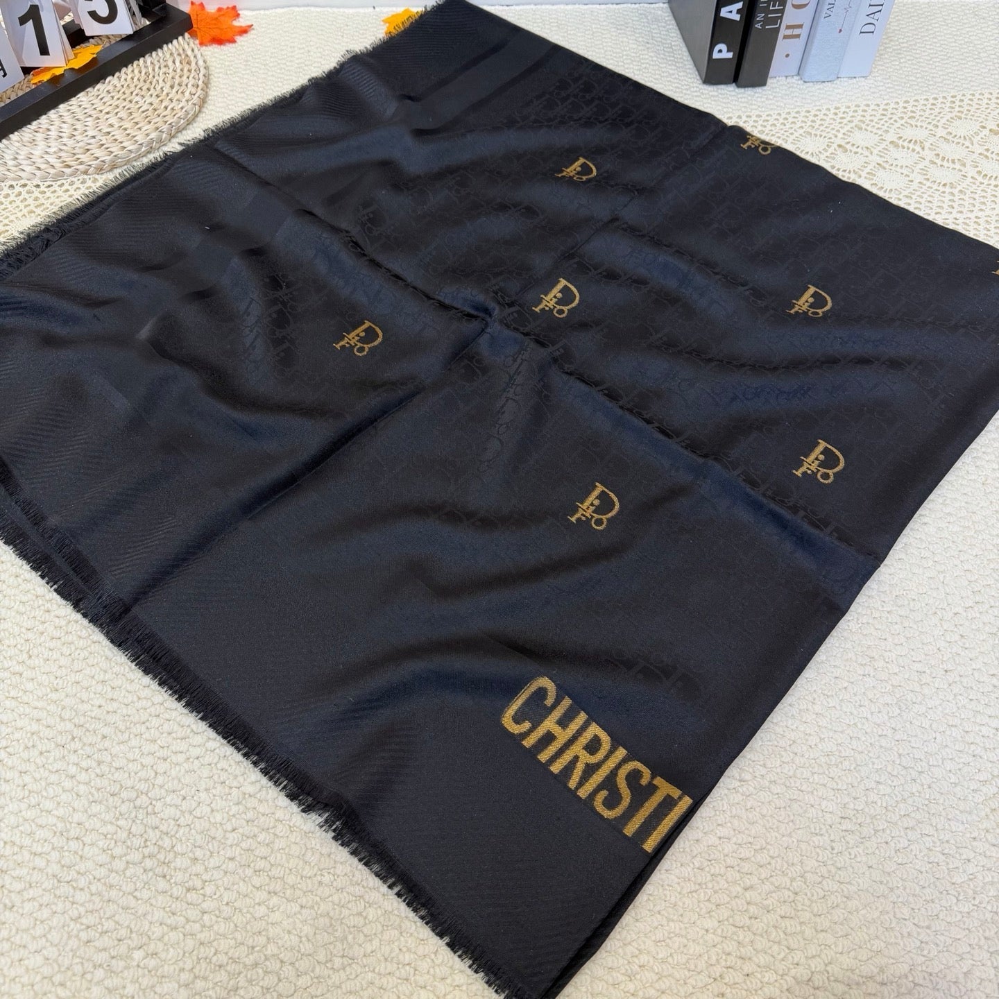 DIOR 26S SCARF 140CM IN SILK & CASHMERE 281270