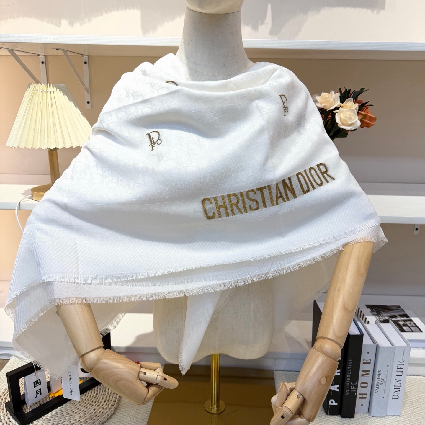 DIOR 26S SCARF 140CM IN SILK & CASHMERE 281272