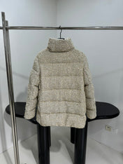 MONCLER 25S COCHELLE TWEED MID-LENGTH DOWN JACKET 202