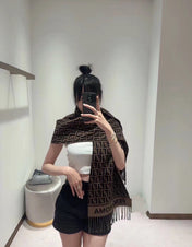 ROMA 190 FF SCRAF IN BROWN MIX BLACK WOOL AND CASHMERE