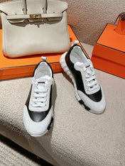 MAINLAND SNEAKER IN PALE GRAY SUEDE AND BLACK CALFSKIN