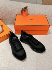 MAINLAND SNEAKER IN FULL BLACK SUEDE AND BREATHABLE MESH FABRIC
