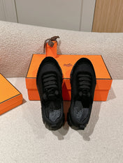 MAINLAND SNEAKER IN FULL BLACK SUEDE AND BREATHABLE MESH FABRIC
