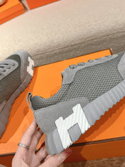 MAINLAND SNEAKER IN MOUSE GRAY SUEDE AND BREATHABLE MESH FABRIC