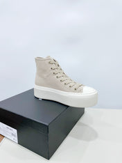 HIGH-TOP SEANKERS IN BEIGE CANVAS