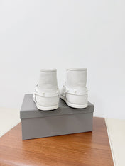 BALENCIAGA 25S ALASKA ANKLE BOOTS IN WHITE SUEDE AND LAMBSKIN